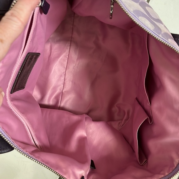 Coach Poppy Rare Vintage Purple straps/Lavender C Fabric Silvertone Hardw - Picture 16 of 16